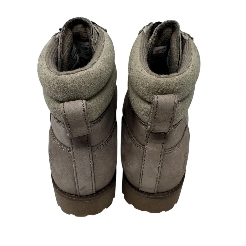 🔥Timberland Kinsley💛🩷💛6 Inch Waterproof Boots Taupe Nubuck Leather LIKENEW 6